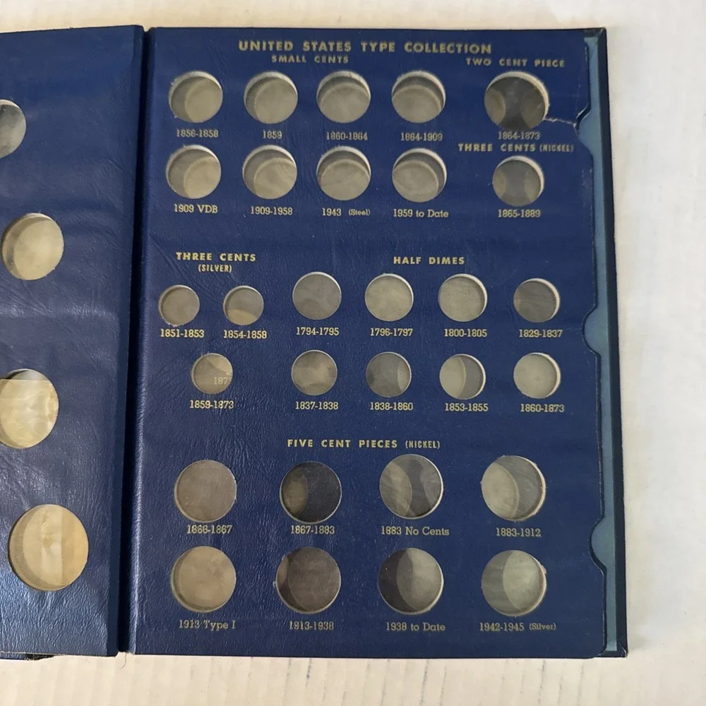 Vintage Whitman Bookshelf United States Type Set Small Coins Album #9434